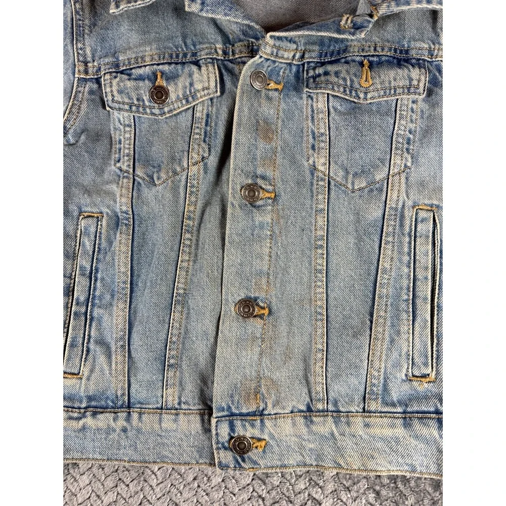 Old Navy Trucker Jacket Girls‎ M(8) Blue Denim Cropped Classic Button Front